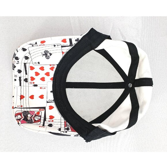 Baseball Hat Cap with Playing Cards in White Red Black Unisex